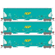 Athearn Genesis G97149 HO Scale Trinity 3 Bay Covered Hopper Ex-AGP DJTX 3 Pack #1