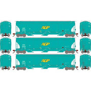 Athearn Genesis G97150 HO Scale Trinity 3 Bay Covered Hopper Ex-AGP DJTX 3 Pack #2