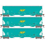 Athearn Genesis G97150 HO Scale Trinity 3 Bay Covered Hopper Ex-AGP DJTX 3 Pack #2