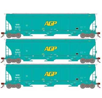Athearn Genesis G97150 HO Scale Trinity 3 Bay Covered Hopper Ex-AGP DJTX 3 Pack #2