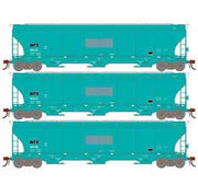 Athearn Genesis G97154 HO Scale Trinity 3 Bay Covered Hopper Ex-AGP INTX 3 Pack #2