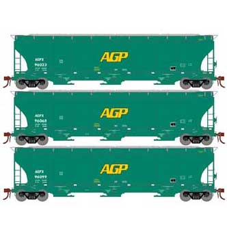 Athearn Genesis G97158 HO Scale Trinity 3 Bay Covered Hopper AG Processing AGP 3 Pack 2