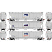 Athearn Genesis G97162 HO Scale Trinity 3 Bay Covered Hopper KYLE KRIX 3 Pack #2