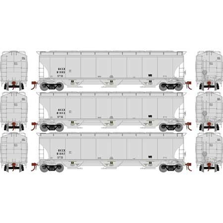 Athearn Genesis G97165 HO Scale Trinity 3 Bay Covered Hopper General American GCCX 3 Pack #1