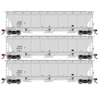 Athearn Genesis G97165 HO Scale Trinity 3 Bay Covered Hopper General American GCCX 3 Pack #1