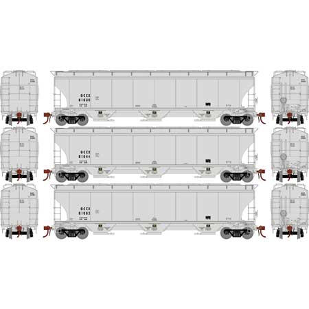 Athearn Genesis G97166 HO Scale Trinity 3 Bay Covered Hopper General American GCCX 3 Pack #2