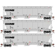 Athearn Genesis G97169 HO Scale Trinity 3 Bay Covered Hopper Norfolk Southern NS 3 Pack #1