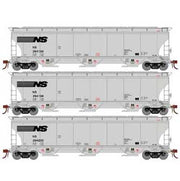 Athearn Genesis G97170 HO Scale Trinity 3 Bay Covered Hopper Norfolk Southern NS 3 Pack #2