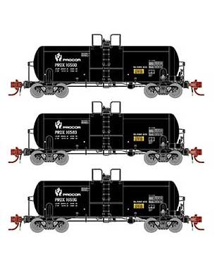 Athearn Genesis GN15320 N Scale 13,000 Gallon Acid Tank Car "Black" PROX 3 Pack