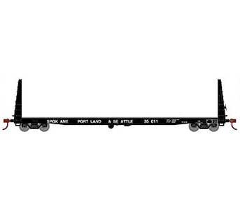 Athearn HO Scale 17237 60' Bulkhead Flatcar Spokane Portland & Seattle SP&S 35011