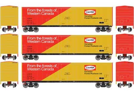 Athearn HO 76127 50' Youngstown Plug Door Boxcar Canfor USEX 3 Pack