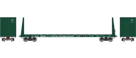 Athearn HO 90535 60' Bulkhead Flatcar British Columbia Railway BCOL 866309