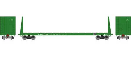 Athearn HO 90538 60' Bulkhead Flatcar Burlington Northern BN 621123