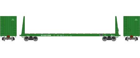 Athearn HO 90539 60' Bulkhead Flatcar Burlington Northern BN 621296