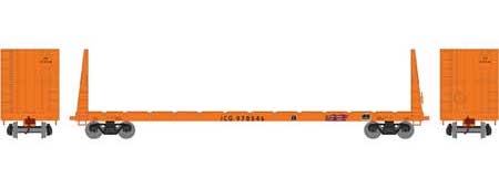 Athearn HO 90547 60' Bulkhead Flatcar Illinois Central Gulf ICG 978546