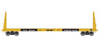 Athearn HO 90553 60' Bulkhead Flatcar Trailer Train TT 90366