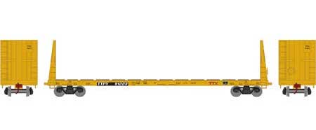 Athearn HO 90557 60' Bulkhead Flatcar TTX Red Logo 81223