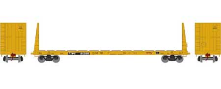 Athearn HO 90558 60' Bulkhead Flatcar TTX Red Logo 81255