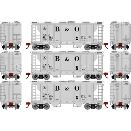 Athearn HO Scale 15414 PS-2 2003 Covered Hopper Baltimore & Ohio B&O 3 Pack