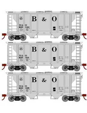 Athearn HO Scale 15414 PS-2 2003 Covered Hopper Baltimore & Ohio B&O 3 Pack