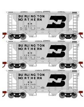 Athearn HO Scale 15417 PS-2 2003 Covered Hopper Burlington Northern BN 3 Pack