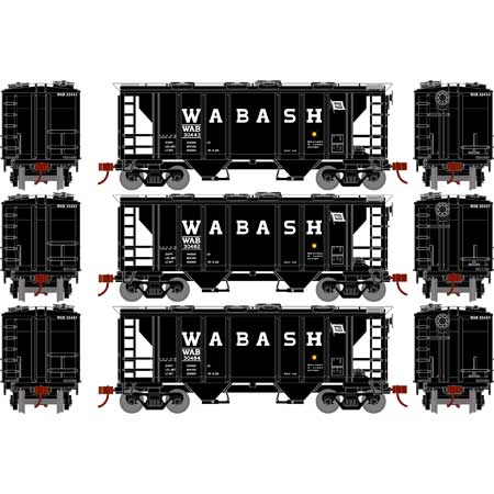 Athearn HO Scale 15426 PS-2 2003 Covered Hopper Wabash WAB 3 Pack