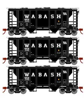 Athearn HO Scale 15426 PS-2 2003 Covered Hopper Wabash WAB 3 Pack
