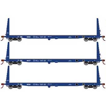 Athearn HO Scale 17223 60' Bulkhead  Flatcar Texas Oklahoma & Eastern TOE 3 Pack