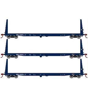 Athearn HO Scale 17226 60' Bulkhead  Flatcar Montana Rail Link MRL 3 Pack