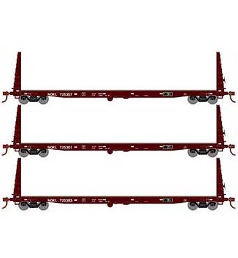 Athearn HO Scale 17229 60' Bulkhead Flatcar NOKL 3 Pack