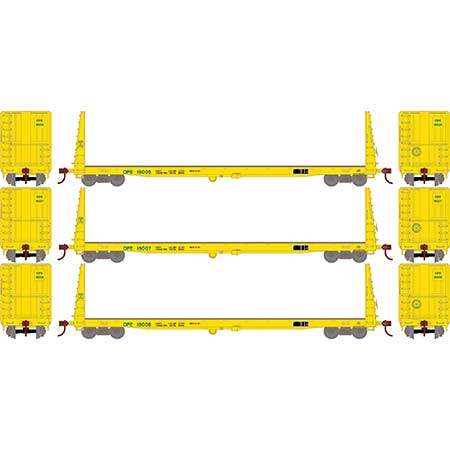 Athearn HO Scale 17232 60' Bulkhead Flatcar Oregon Pacific & Eastern OPE 3 Pack