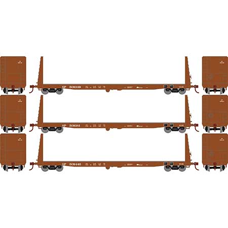 Athearn HO Scale 17235 60' Bulkhead Flatcar Southern Pacific SP 3 Pack
