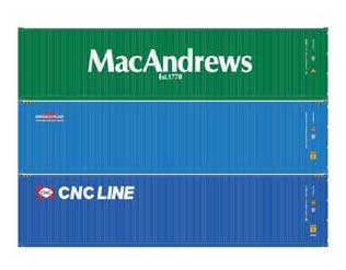 Athearn HO Scale 27154 40' Hi-Cube Containers MacAndrews MMCU Bridgehead BHCU CNC Line CNCU