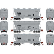 Athearn HO Scale 93462 ACF 2970 2 Bay Covered Hopper Norfolk & Western NW 3 Pack