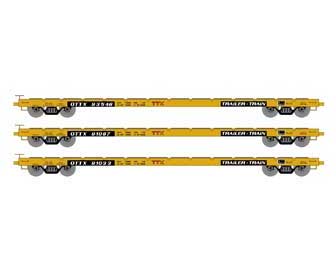 Athearn HO Scale 97065 60' Flatcar Trailer Train "Red Logo" OTTX 3 Pack