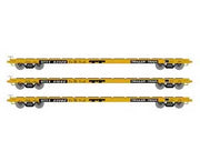 Athearn HO Scale 97068 60' Flatcar Trailer Train "Yellow" OTTX 3 Pack