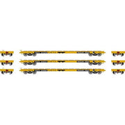 Athearn HO Scale 97068 60' Flatcar Trailer Train "Yellow" OTTX 3 Pack