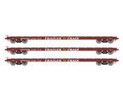 Athearn HO Scale 97071 60' Flatcar Trailer Train "Brown" OTTX 3 Pack