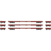Athearn HO Scale 97071 60' Flatcar Trailer Train "Brown" OTTX 3 Pack