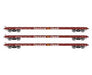 Athearn HO Scale 97071 60' Flatcar Trailer Train "Brown" OTTX 3 Pack