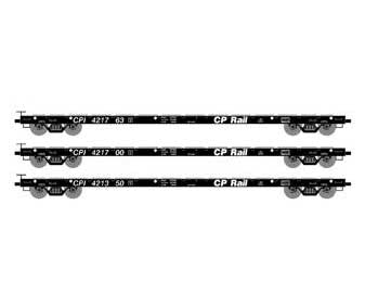 Athearn HO Scale 97077 60' Flatcar Canadian Pacific CP Rail 3 Pack