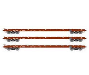 Athearn HO Scale 97083 60' Flatcar BNSF 3 Pack