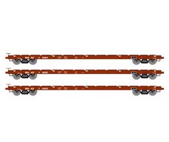 Athearn HO Scale 97083 60' Flatcar BNSF 3 Pack
