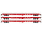 Athearn HO Scale 98080 60' Flatcar Santa Fe ATSF 3 Pack