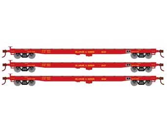Athearn HO Scale 98083 60' Flatcar Delaware & Hudson D&H 3 Pack