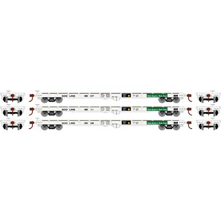Athearn HO Scale 98084 60' Flatcar SOO Line 3 Pack