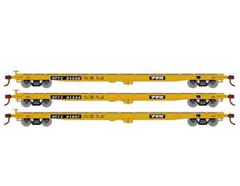 Athearn HO Scale 98086 60' Flatcar Trailer Train "1990's Logo" HTTX 3 Pack