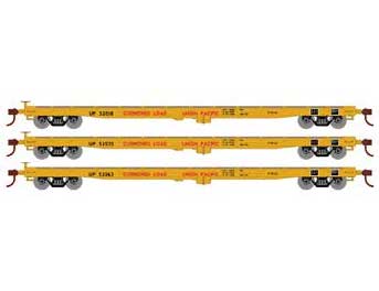 Athearn HO Scale 98087 60' Flatcar Union Pacific UP 3 Pack