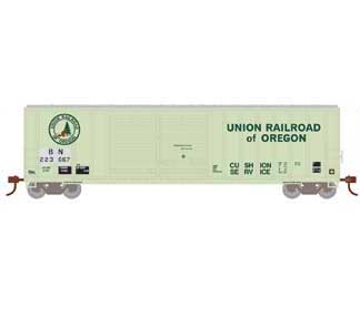 Athearn HO Scale 98505 50' FMC Offset Double Door Boxcar Ex-UofO Burlington Northern BN 223667