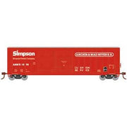 Athearn HO Scale 98512 50' FMC Offset Double Door Boxcar "Simpson" Arcata & Mad River A&MR 1078